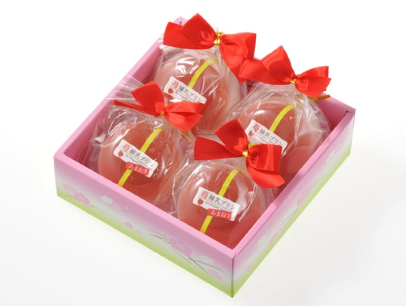 画像1: ※苺練乳ぷりん（あまおう苺）４個入＠1箱あたり1050円 (1)