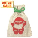画像1: 【アウトレット】サンタ巾着（麻）＠１枚あたり120.00→60.00円 (1)