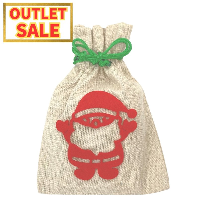 画像1: 【アウトレット】サンタ巾着（麻）＠１枚あたり120.00→60.00円 (1)