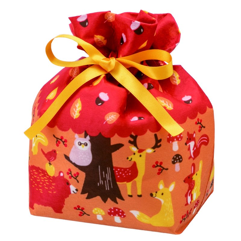 画像2: 【秋】巾着リボン小FP　森のどうぶつ秋柄　40枚入／単価　154円 (2)