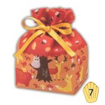 画像1: 【秋】巾着リボン小FP　森のどうぶつ秋柄　40枚入／単価　154円 (1)