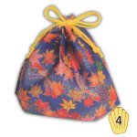 画像1: 【秋】さんかく巾着FP　熨斗もみじ柄紺　40枚入／単価　122.50円 (1)