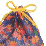 画像3: 【秋】さんかく巾着FP　熨斗もみじ柄紺　40枚入／単価　122.50円 (3)