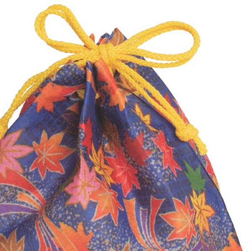 画像3: 【秋】さんかく巾着FP　熨斗もみじ柄紺　40枚入／単価　122.50円 (3)