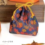 画像4: 【秋】さんかく巾着FP　熨斗もみじ柄紺　40枚入／単価　122.50円 (4)