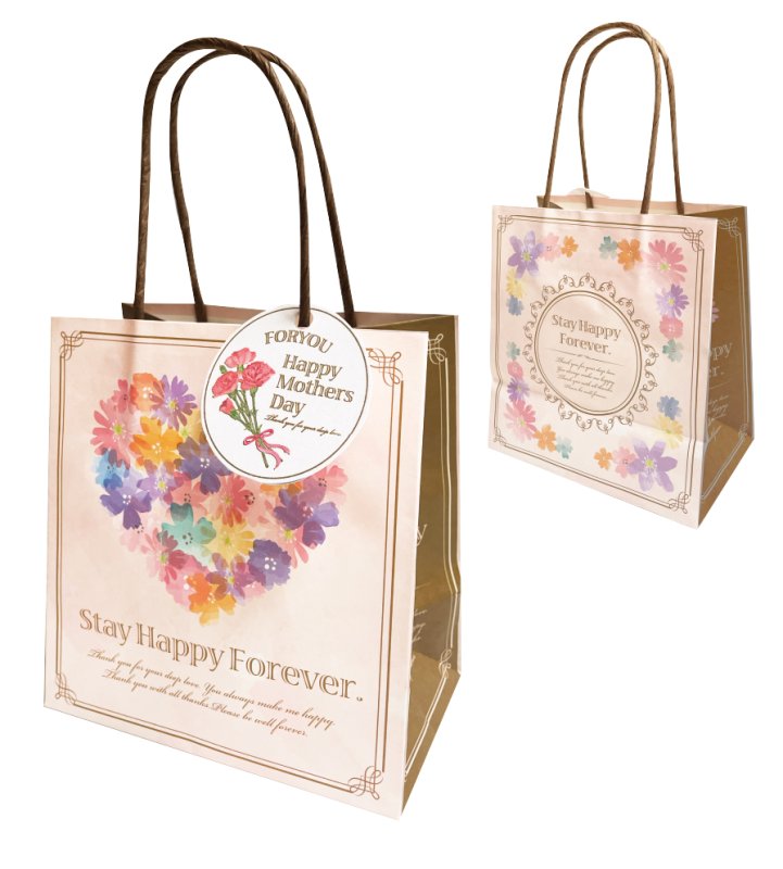 画像1: アモールフラワーペーパーバッグ＆タグ＠１つあたり200.20円 (1)