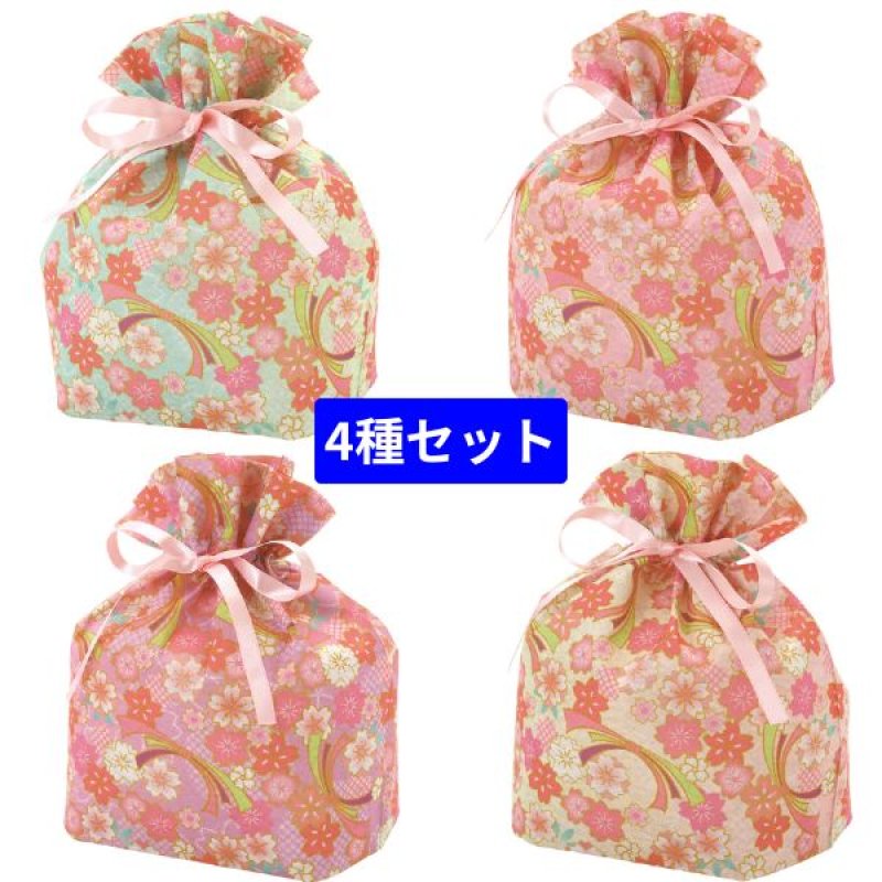 画像1: 巾着リボン小FP熨斗さくら柄セット（4種セット）＠1枚あたり181.00円 (1)