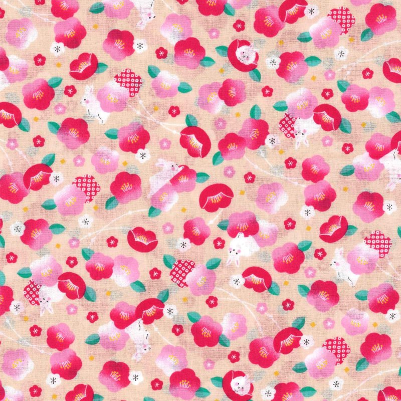 (1)うさ椿　ベージュ