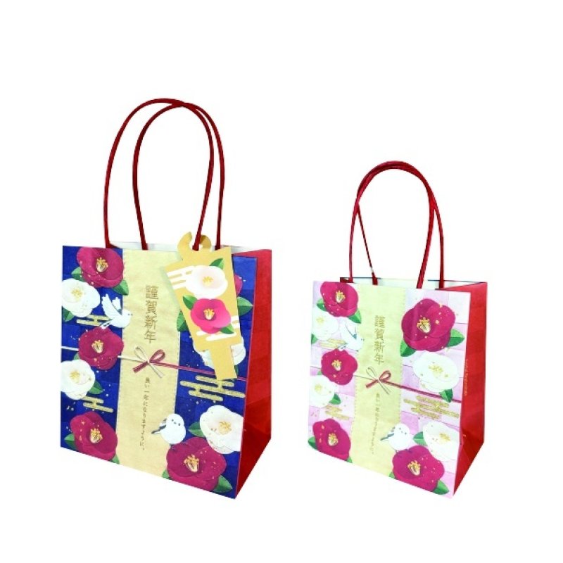 画像1: 【迎春】コミエンゾ初春シマエナガぺーパーバッグ＆タグ紙袋＠1枚182.5円 (1)