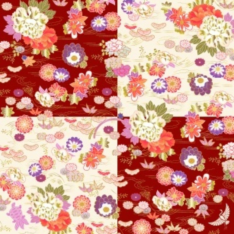 画像1: 【迎春・春】コミエンゾ植物紋様フロシキ20入風呂敷＠１枚553.50円 (1)