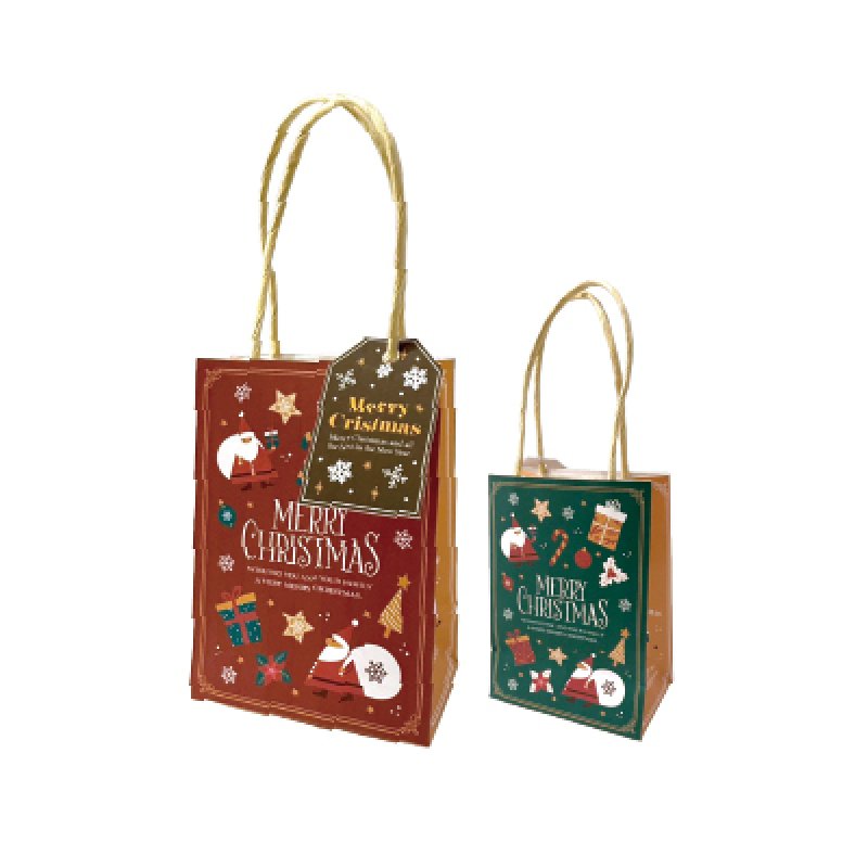 画像1: 【クリスマス】エスプレンディードビーハッピーサンタペーパーバッグ＆タグ紙袋＠1枚134円 (1)