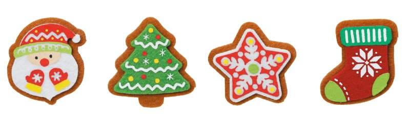 画像1: 【クリスマス】ジンジャークッキークリップ4種アソート（3×4種）＠１つ201円　 (1)