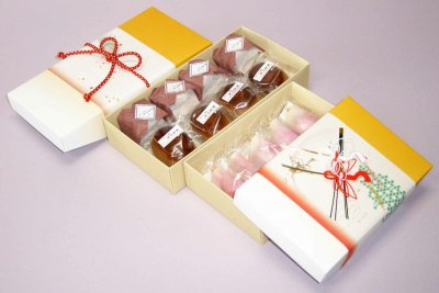 画像1: 和菓子函こはくＷ－こはく（仕切付）　６個入/８個入＠1組あたり67.95〜73.83円