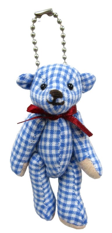 画像1: チェックくま（ブルー・イエロー）/1つ98円 (1)