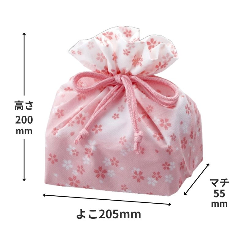 画像2: 巾着袋　春の便り　1ロット　100枚入り　／　単価　90円 (2)