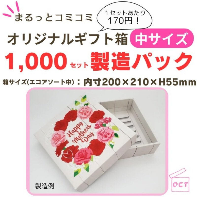 画像1: 【オリジナル製造】４色カラー印刷/エコアソート(中)と同サイズ（仕切2枚付）/オリジナル1,000個分 (1)