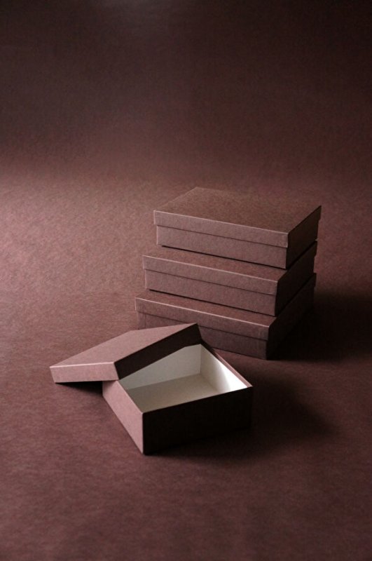 画像2: シンプルギフト貼箱　新色カラー：ブラウン　正方形/Ｓ/Ｍ/Ｌ/＠172.00〜220.00円 (2)