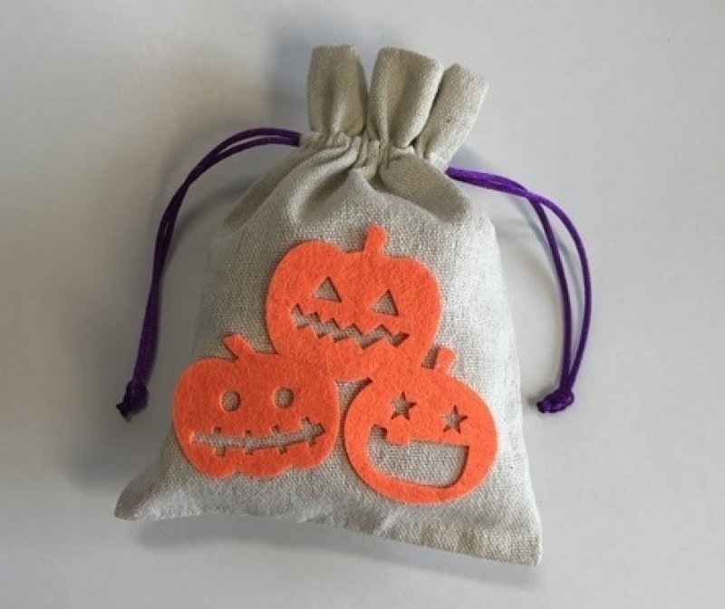 画像3: 残りわずか【ハロウィンアウトレット】かぼちゃ巾着（麻）100枚入り／単価　120→60円