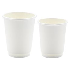 画像1: 断熱二重ホワイト紙コップ　８オンス／１２オンス@1個あたり14.50〜17.60円 (1)