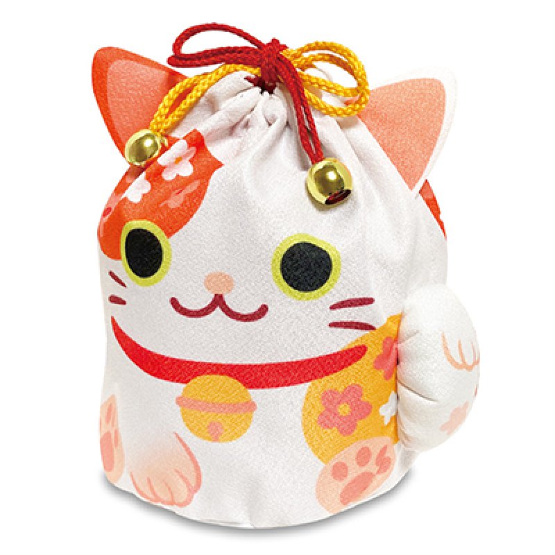 画像2: 招き猫巾着　三毛/ピンク/黒　@1つあたり490円 (2)