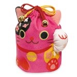 画像3: 招き猫巾着　三毛/ピンク/黒　@1つあたり490円 (3)