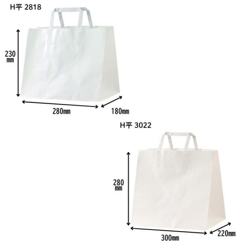 画像1: 平紐手提袋　Ｈ平　２８１８／３０２２　晒無地　＠1枚あたり45.10〜53.00円 (1)