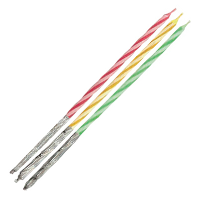 画像1: 【クリスマス】ツーカラーキャンドル１２ｃｍ（３色３本）　＠１セットあたり29.20円 (1)