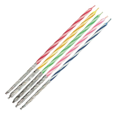 画像1: ツーカラーキャンドル１２ｃｍ（５色５本）　＠１セットあたり38.30円 (1)